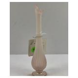 FENTON OPALESCENT GLASS FLUTED VASE WITH TAGS - 8
