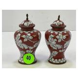 PAIR OF VINTAGE CHINESE CLOISONNE MINI VASES - 3"