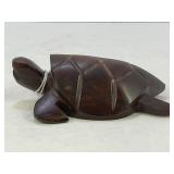 IRONWOOD HAND CARVED SEA TURTLE SCULPTURE -5" WIDE