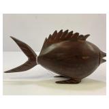 IRONWOOD HAND CARVED TROPICAL FISH SCULPTURE - 10"