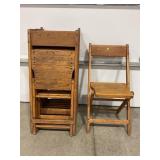 11 WOOD FOLDING CHAIRS