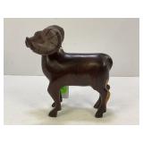 IRONWOOD HAND CARVED RAM SCULPTURE - 5" TALL - HAS