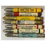LOT OF 7 ADVERTISING BULLET PENCILS