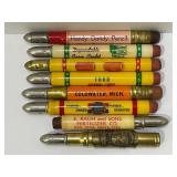 LOT OF 8 ADVERTISING BULLET PENCILS