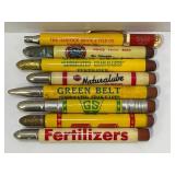 LOT OF 8 ADVERTISING BULLET PENCILS