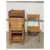 11 WOOD FOLDING CHAIRS