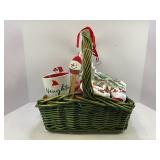 CHRISTMAS BASKET - MUGS, TOWELS, COOKIE CUTTERS &