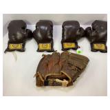 BOX A ROUND CHILDS BOXING GLOVES MODEL 106 AND