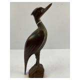 IRONWOOD HAND CARVED BIRD SCULPTURE - 10 1/2" TALL