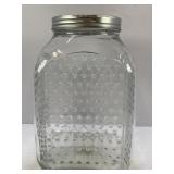 HOBNAIL GLASS LIDDED CANDY JAR - 11"