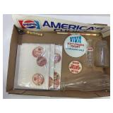 PEPSI BUMPER STICKER, SALT SHAKER, AND PENCIL WITH