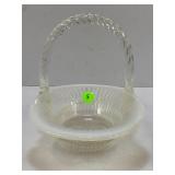 FENTON OPALESCENT GLASS BASKET - 7"