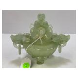 JADE RARE ORNATE JAPANESE INCENSE BURNER