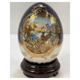 LIMOGES HAND PAINTED PORCELAIN EGG WITH ORIENTAL