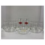 COCA-COLA GLASSES AND PYREX PRETZEL DISHES