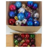 LARGE LOT OF GLASS CHRISTMAS ORNAMENTS AND MORE