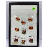 DISPLAY CASE WITH COCA-COLA PINS - BENGALS & COLTS