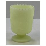 FENTON URANIUM GLASS TOOTPICK HOLDER - GLOWS - 3"