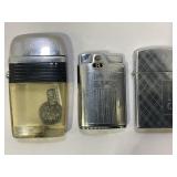 LOT OF 3 CIGARETTE LIGHTERS - ZIPPO, VU-LIGHTER,