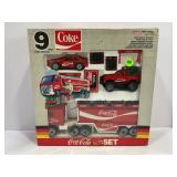 1988 REMCO COCA-COLA 9 PC STEEL TRUCK SET IN