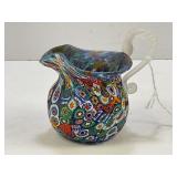 MURANO GLASS MILLEFIORI MINI PITCHER - 3 1/2"