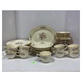 46 PIECE HOMER LAUGHLIN CHINA SET & 2 PC DRESDEN