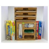 CELLA WOOD ZIPLOC ORGANIZER & FOIL WRAP & SEALING
