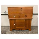 ANTIQUE PINE DRY SINK CABINET WITH FLIP TOP LID -