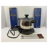 COOKS ESSENTIALS ELECTRIC FONDUE COOKING POT WITH