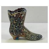 FENTON CARNIVAL GLASS BOOT - 4"