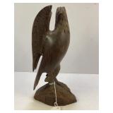 IRONWOOD HAND CARVED EAGLE SCULPTURE - 11" TALL