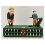 BIRDIE PUTT GOLFING CAST IRON MECHANICAL BANK