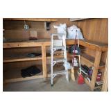 REMAINDER IN GARAGE - GARDEN HOSE, ALUMINUM STEP