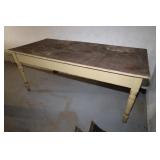 COUNTRY STYLE ANTIQUE FARM TABLE - 73" X 33" X