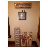 FRAMED WINE CORK, GRAPE PICS AND HOME DECOR