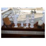 METAL DECORATIVE BASKET, BOWL WITH CANDLE, HOME