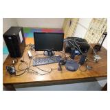 HP COMPUTER WITH EPSON PRINTER, DELL MONITOR AND