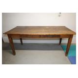 OAK FARM TABLE WITH 2 DRAWERS - 72" X 33 1/2" X