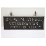 DR. W. M. VOGEL CAST ALUMINUM PLAQUE - 17" X 5"