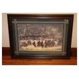 DANCING BEARS FRAMED AND MATTED PICTURE - 42" X