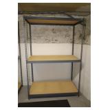 METAL GARAGE SHELVING WITH WOOD SHELVES - 48" X
