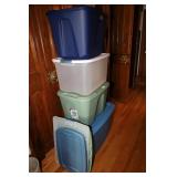 LOT OF 4 STORAGE TOTES WITH LIDS