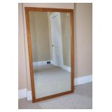 LARGE WOOD FRAMED MIRROR - 34" X 64", ELECTRIC