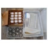 THE WILLIAMSBURG MILK GLASS PUNCH BOWL SET IN