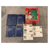 WHITMAN COIN BOOKS, COIN TUBES AND ASSORTED STAMPS