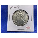 1942 WALKING LIBERTY HALF DOLLAR