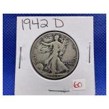 1942 D WALKING LIBERTY HALF DOLLAR