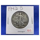 1942 S WALKING LIBERTY HALF DOLLAR