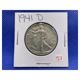 1941 D WALKING LIBERTY HALF DOLLAR