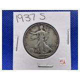 1937 S WALKING LIBERTY HALF DOLLAR